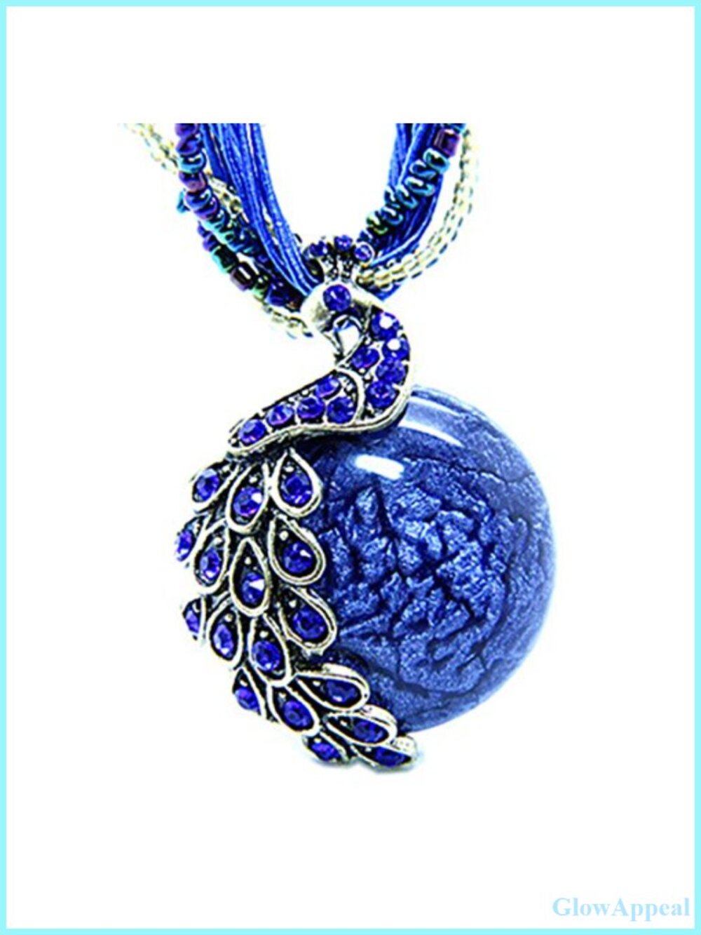 Retro Bohemia Peacock Pendant Necklace Opal Inlay Lobster Clasp Gift